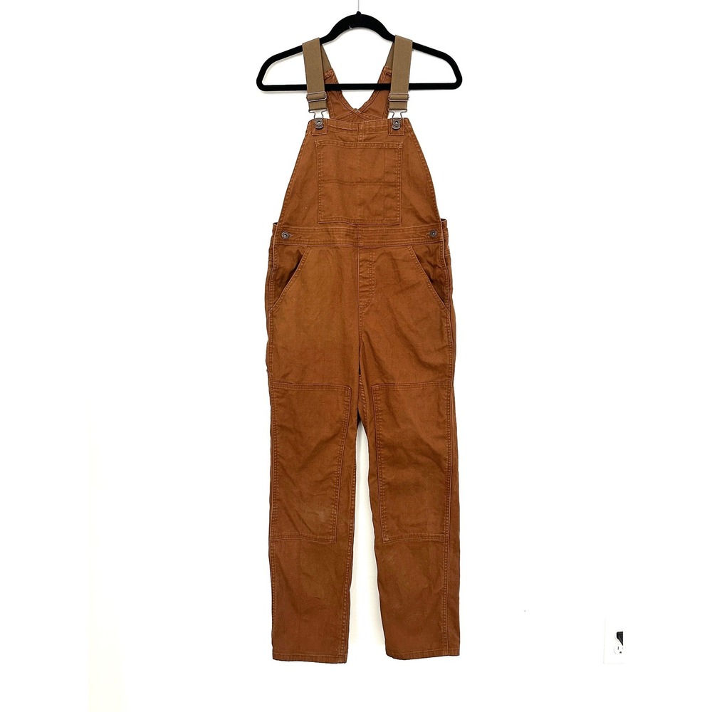 REI Co-op Kids XL 18 Brown Canvas Workwear Overalls Adjustable Straps Utility